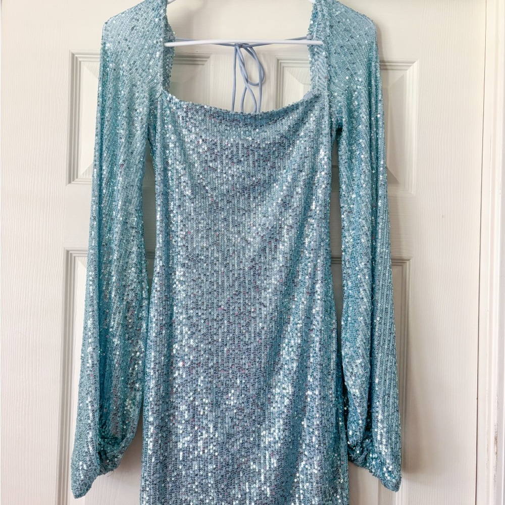 Lucy in the Sky Blue Sequin Dress - Homecoming/Formal